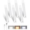 imageEZVALO Closet Lights 30 LED Rechargeable Under Cabinet Lighting Wireless 3 Color Temps Under Cabinet Lights Dimmer Motion Sensor Light Indoor for Pantry Kitchen Bedroom Woadrobe 3 PcsWhite