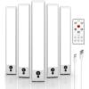 imageEZVALO Under Cabinet Lights LED Closet Lights Wireless USB Charging Motion Sensor Lighting Indoor 5700K Dimmable with Remote Control White 5 PackCool White