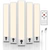 imageEZVALO Under Cabinet Lights LED Closet Lights Wireless USB Charging Motion Sensor Lighting Indoor 5700K Dimmable with Remote Control White 5 PackWarm White