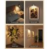 imageEZVALO LED Wall Mounted Lights 5500mAh Rechargeable Wall Sconces Lamp 3 Color Temps ampamp Remote and Touch Control 360Rotation Dimmable Cordless Wall Light for Bedroom Reading Study Bedside 3 PackBlack