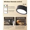 imageEZVALO LED Wall Mounted Lights 5500mAh Rechargeable Wall Sconces Lamp 3 Color Temps ampamp Remote and Touch Control 360Rotation Dimmable Cordless Wall Light for Bedroom Reading Study Bedside 3 PackBlack