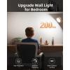 imageEZVALO LED Wall Mounted Lights 5500mAh Rechargeable Wall Sconces Lamp 3 Color Temps ampamp Remote and Touch Control 360Rotation Dimmable Cordless Wall Light for Bedroom Reading Study Bedside 3 PackWood