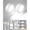 imageEZVALO LED Wall Mounted Lights 5500mAh Rechargeable Wall Sconces Lamp 3 Color Temps ampamp Remote and Touch Control 360Rotation Dimmable Cordless Wall Light for Bedroom Reading Study Bedside 3 PackWhite