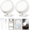imageEZVALO LED Wall Mounted Lights 5500mAh Rechargeable Wall Sconces Lamp 3 Color Temps ampamp Remote and Touch Control 360Rotation Dimmable Cordless Wall Light for Bedroom Reading Study Bedside 3 PackWhite