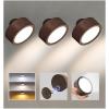 imageEZVALO LED Wall Mounted Lights 5500mAh Rechargeable Wall Sconces Lamp 3 Color Temps ampamp Remote and Touch Control 360Rotation Dimmable Cordless Wall Light for Bedroom Reading Study Bedside 3 PackBlack Walnut