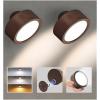 imageEZVALO LED Wall Mounted Lights 5500mAh Rechargeable Wall Sconces Lamp 3 Color Temps ampamp Remote and Touch Control 360Rotation Dimmable Cordless Wall Light for Bedroom Reading Study Bedside 3 PackBlack Walnut