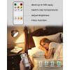 imageEZVALO LED Wall Mounted Lights 5500mAh Rechargeable Wall Sconces Lamp 3 Color Temps ampamp Remote and Touch Control 360Rotation Dimmable Cordless Wall Light for Bedroom Reading Study Bedside 3 PackBlack Walnut