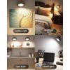 imageEZVALO LED Wall Mounted Lights 5500mAh Rechargeable Wall Sconces Lamp 3 Color Temps ampamp Remote and Touch Control 360Rotation Dimmable Cordless Wall Light for Bedroom Reading Study Bedside 3 PackBlack Walnut