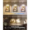 imageEZVALO Spotlights Indoor with Remote5500mAh Rechargeable Plant Spotlight Indoor Wireless LED Uplighting with TimerDimmable 3CCT Picture Lights for PaintingArtworkAccent Lighting2PackBlackWhite