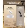 imageEZVALO Spotlights Indoor with Remote5500mAh Rechargeable Plant Spotlight Indoor Wireless LED Uplighting with TimerDimmable 3CCT Picture Lights for PaintingArtworkAccent Lighting2PackBlackWhite