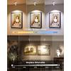 imageEZVALO Spotlights Indoor with Remote5500mAh Rechargeable Plant Spotlight Indoor Wireless LED Uplighting with TimerDimmable 3CCT Picture Lights for PaintingArtworkAccent Lighting2PackBlackWhite