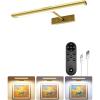 imageEZVALO Picture Light for Wall 4800mAh Rechargeable Wireless Remote Battery Lights for Painting 16In Dimmable Magnetic LED Art Display Light Colors Temperatures for Gallery Living RoomHallwayGold