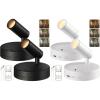 imageEZVALO Spot Lights Indoor5500mAh Rechargeable Plants Spotlights with RemoteWireless Mini Art Accent Spot Lights with TimerDimmable 3CCT Uplights Indoor 2PackBlack2PackWhite