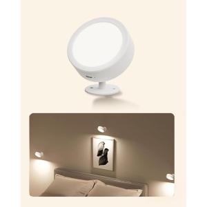 imageEZVALO LED Wall Mounted Lights 5500mAh Rechargeable Wall Sconces Lamp 3 Color Temps ampamp Remote and Touch Control 360Rotation Dimmable Cordless Wall Light for Bedroom Reading Study Bedside 3 PackWhite