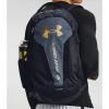 imageUnder Armour Unisex Hustle 50 Backpack004 Black  Black Medium Heather  Metallic Gold Luster