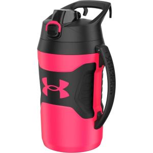 imageUnder Armour Half Gallon Water Bottle Insulated 64oz Insulated Water Bottle with Handle Sports Water Jug Fence Hook Leak Resistant for Baseball Football ampamp MorePenta PinkBlack