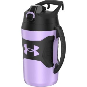 imageUnder Armour Half Gallon Water Bottle Insulated 64oz Insulated Water Bottle with Handle Sports Water Jug Fence Hook Leak Resistant for Baseball Football ampamp MoreOctaneBlack