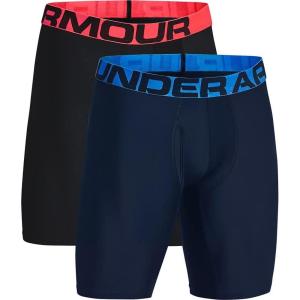 imageUnder Armour Mens MultiPack Performance Tech Boxerjock Brief 9quot Inseam AllDay Comfort ampamp SoftAcademy Blue 408Blue Circuit
