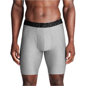 imageUnder Armour Mens MultiPack Performance Tech Boxerjock Brief 9quot Inseam AllDay Comfort ampamp SoftSteel Heather 3 Pack