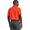 imageUnder Armour Mens Tech Golf PoloBlaze Orange 825Pitch Gray