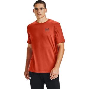 imageUnder Armour Mens Sportstyle Colorblock TShirtRich Orange 830Mechanic Blue