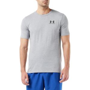 imageUnder Armour Mens Sportstyle Colorblock TShirtSteel Light Heather 036Black