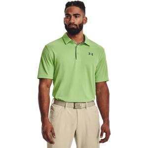 imageUnder Armour Mens Tech Golf Polo334 Key Lime  Pitch Gray  Pitch Gray