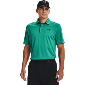 imageUnder Armour Mens Tech Golf Polo508 Birdie Green   Black