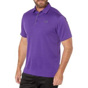 imageUnder Armour Mens Tech Golf Polo522 Galaxy Purple   Pitch Gray