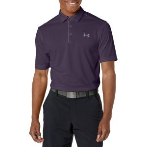 imageUnder Armour Mens Tech Golf Polo541 Tux Purple   Pitch Gray
