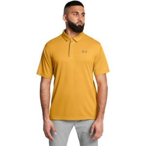 imageUnder Armour Mens Tech Golf Polo711 Golden Yellow   Pitch Gray