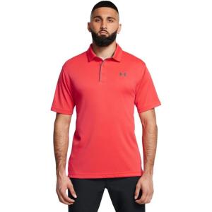 imageUnder Armour Mens Tech Golf Polo713 Racer Red   Pitch Gray