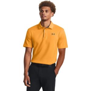 imageUnder Armour Mens Tech Golf Polo802 Formula Orange   Pitch Gray
