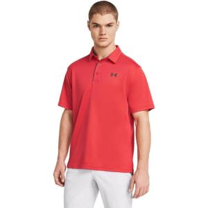 imageUnder Armour Mens Tech Golf Polo814 Red Solstice   Pitch Gray