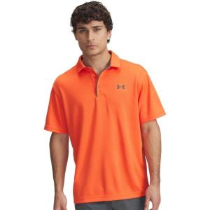 imageUnder Armour Mens Tech Golf Polo847 Fire   Pitch Gray