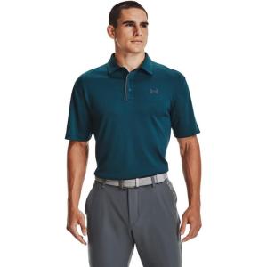 imageUnder Armour Mens Tech Golf PoloBlue Note 413Pitch Gray