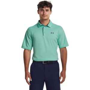 imageUnder Armour Mens Tech Golf PoloNeo Turquoise 361Pitch Gray