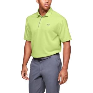 imageUnder Armour Mens Tech Golf PoloNeo Yellow 730Pitch Gray