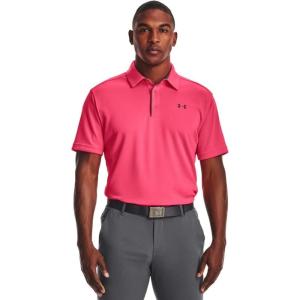 imageUnder Armour Mens Tech Golf PoloPink Shock 683Pitch Gray