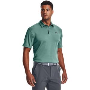 imageUnder Armour Mens Tech Golf PoloRetro Teal 391Pitch Gray