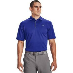 imageUnder Armour Mens Tech Golf PoloRoyal 400Graphite