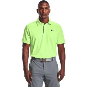 imageUnder Armour Mens Tech Golf PoloSummer Lime 162Pitch Gray