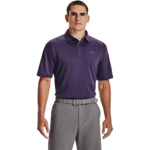 imageUnder Armour Mens Tech Golf PoloTwilight Purple 501Pitch Gray
