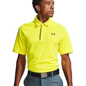imageUnder Armour Mens Tech Golf PoloYellow Ray 705Pitch Gray