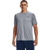 imageUnder Armour Mens Tech 20 VNeck ShortSleeve TShirtSteel Light HeatherBlack