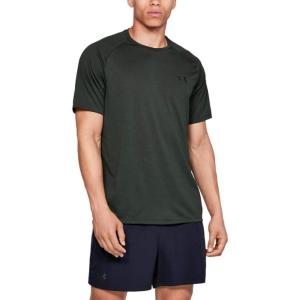 imageUnder Armour Mens Tech 20 VNeck ShortSleeve TShirtBaroque Green 310Black