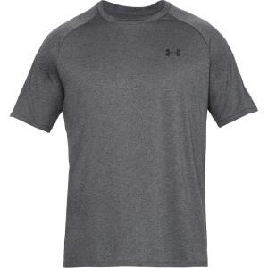 imageUnder Armour Mens Tech 20 VNeck ShortSleeve TShirtCarbon HeatherBlack