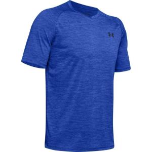 imageUnder Armour Mens Tech 20 VNeck ShortSleeve TShirtEmotion Blue 401Black