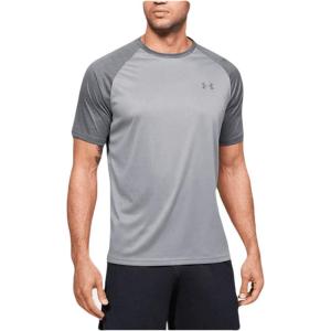 imageUnder Armour Mens Tech 20 VNeck ShortSleeve TShirtSteel Light Heather  Pitch Gray Light Heather  Pitch Gray