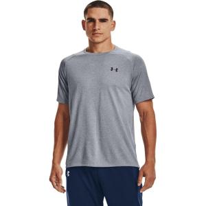 imageUnder Armour Mens Tech 20 VNeck ShortSleeve TShirtSteel Light Heather 036Black